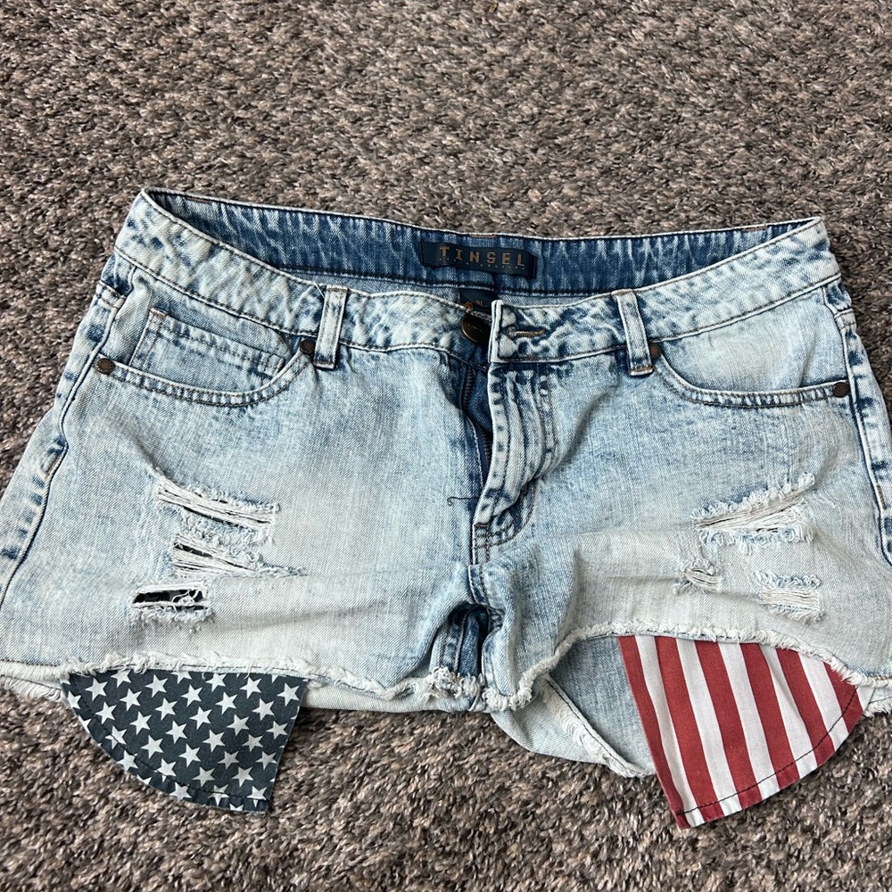 Distressed American Flag Shorts